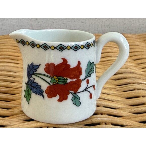 Vintage 60's French Paris Porcelain Miniature Pitcher Hand Painted Floral - Picture 9 of 9